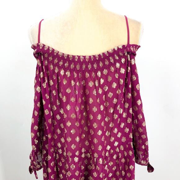 LILLY PULITZER Women's Dayla Maxi Cover-Up XL Dark Red Gold Amarena Cherry NWT - Picture 7 of 12